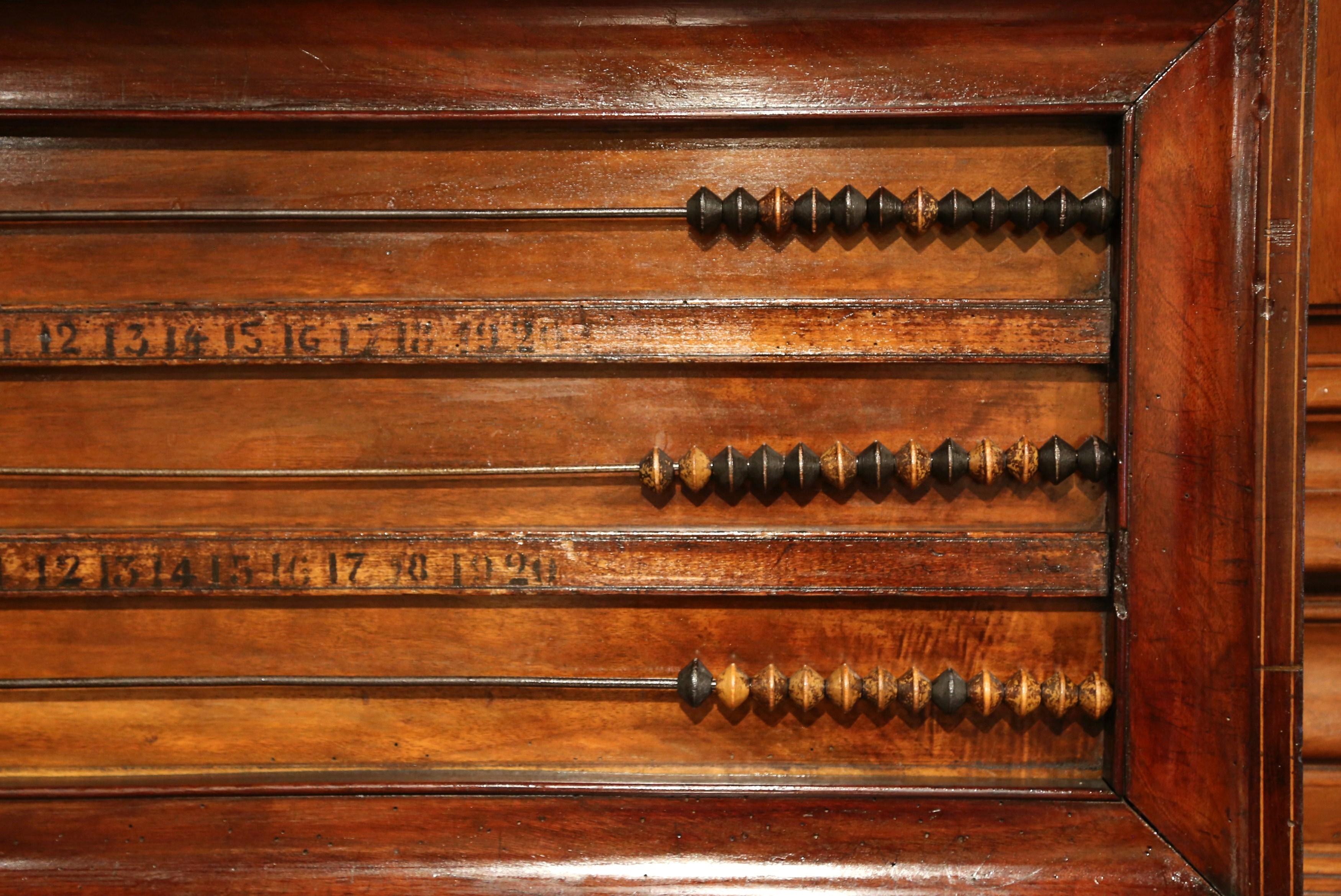 19th Century French Carved Walnut Wall Hanging Billiard Abacus or Boulier In Excellent Condition In Dallas, TX