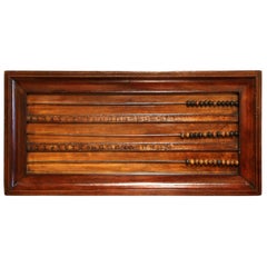 Antique 19th Century French Carved Walnut Wall Hanging Billiard Abacus or Boulier