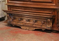 19th Century French Carved Walnut Wall-Mounted Coat or Hat Rack
