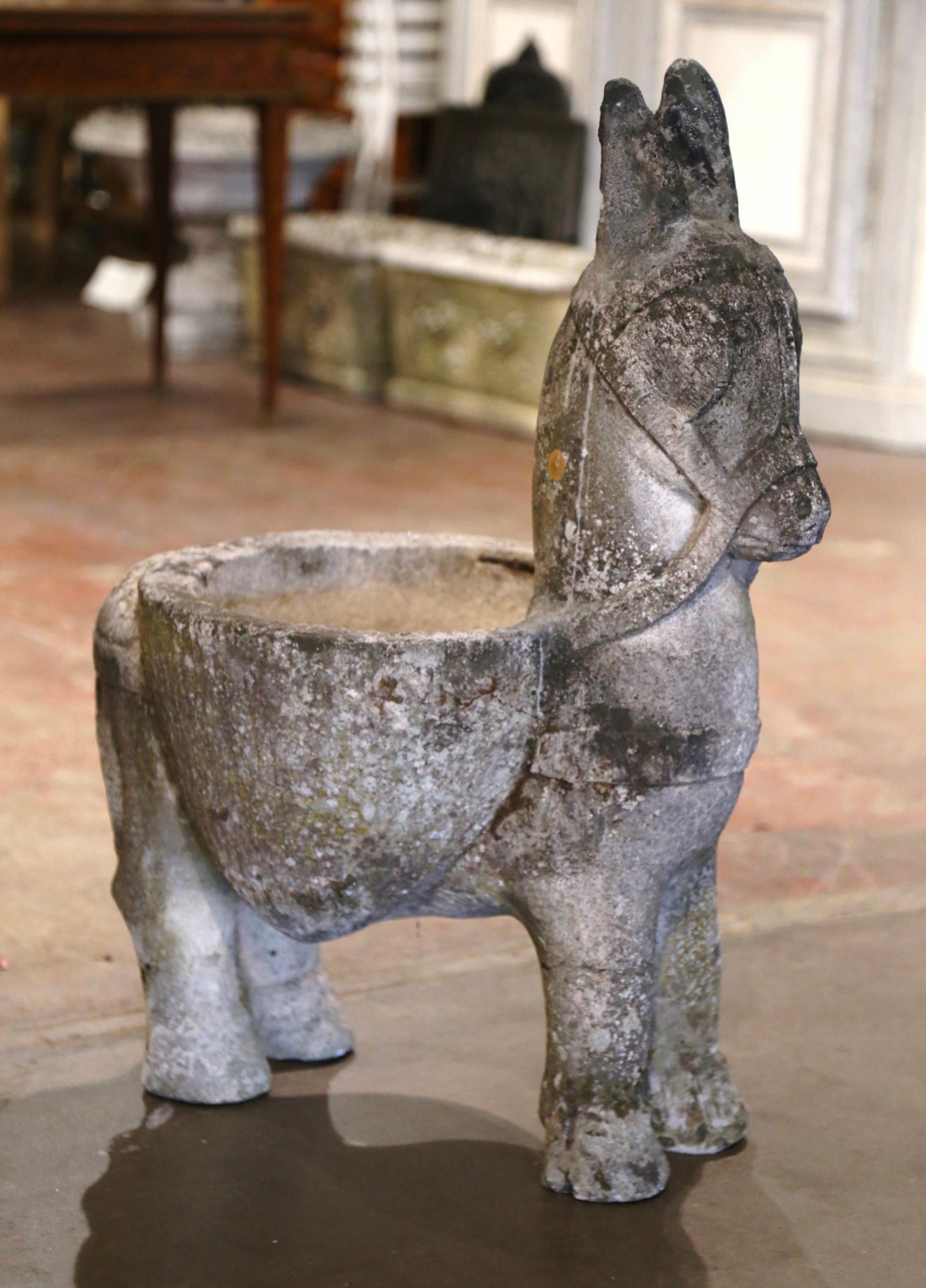 vintage concrete donkey planter