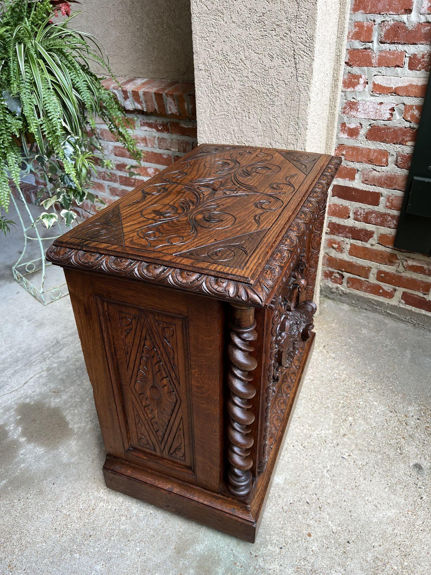 19th Century French Carved Wine Cellarette Cabinet Black Forest Chest Hog Boar For Sale 8