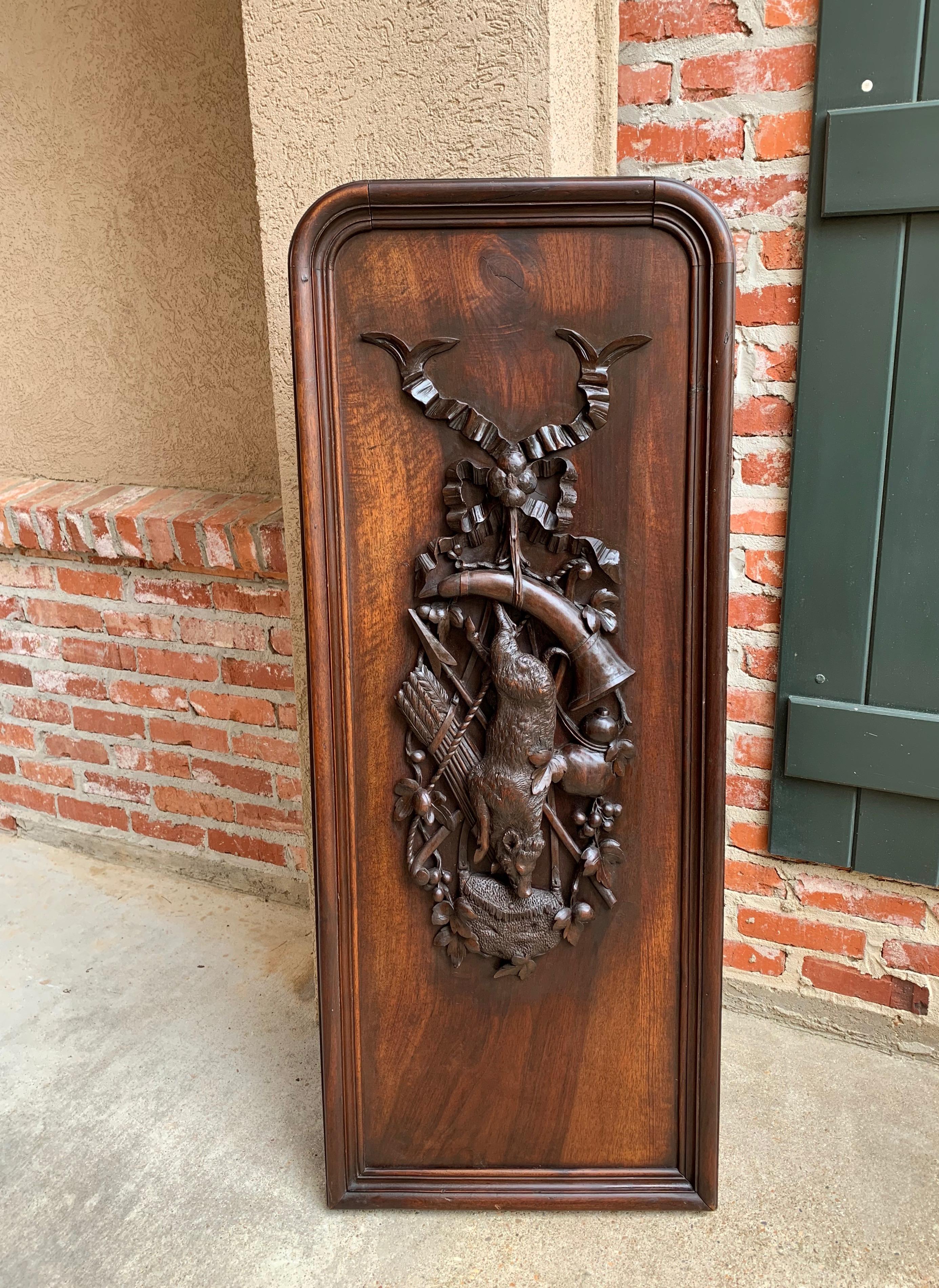 ~Direct from Europe~
~A very large, hand carved Black Forest Hunt wall hanging~
~Yes, it is one of two that are available, the other hanging is sold separately~ 
~Large, dome top panel is over 4 ft. tall, sure to command attention in any room on