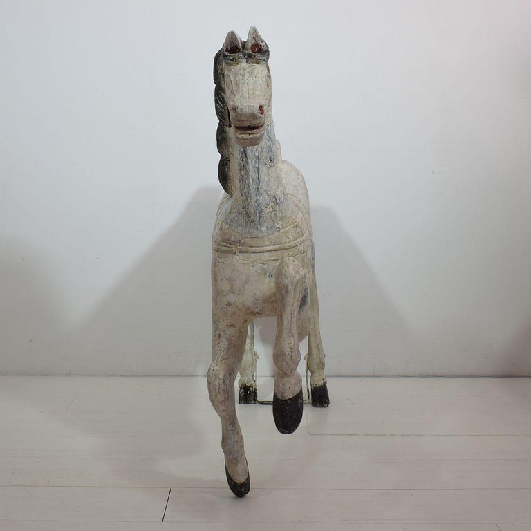 19th Century French Carved Wood Carousel Horse For Sale 2