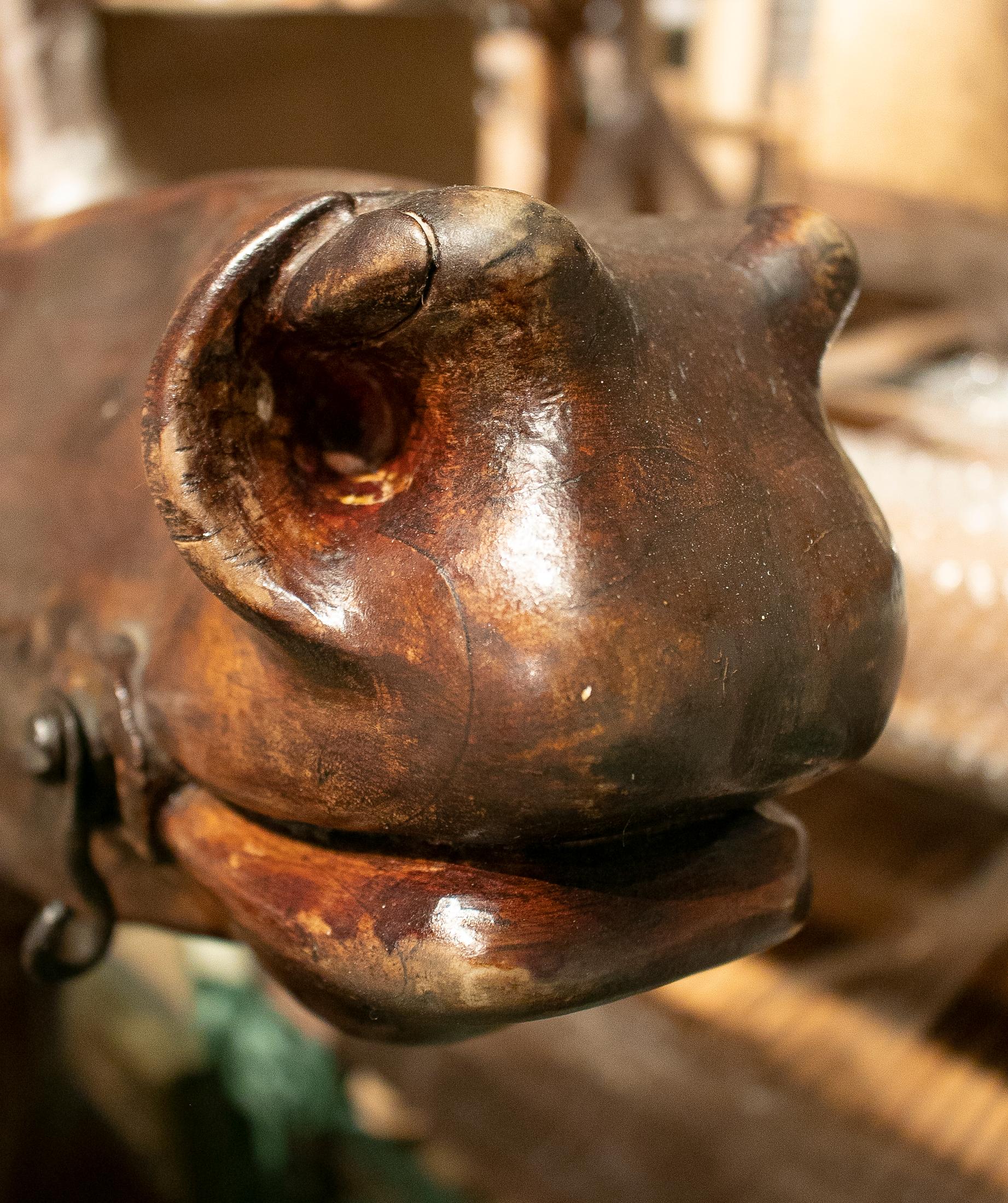 Glass 19th Century French Carved Wood Carousel Horse