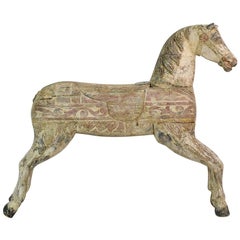 Antique 19th Century French Carved Wood Carousel Horse