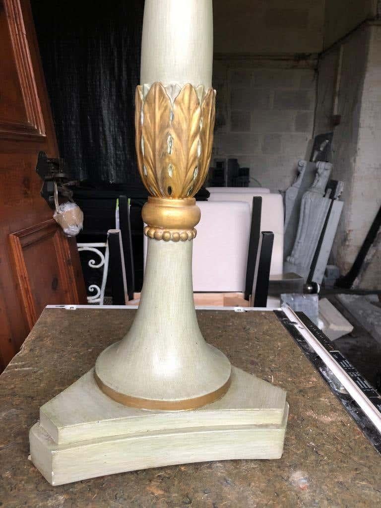 19th Century French Carved Wood Floor Standing Candlesticks For Sale 5