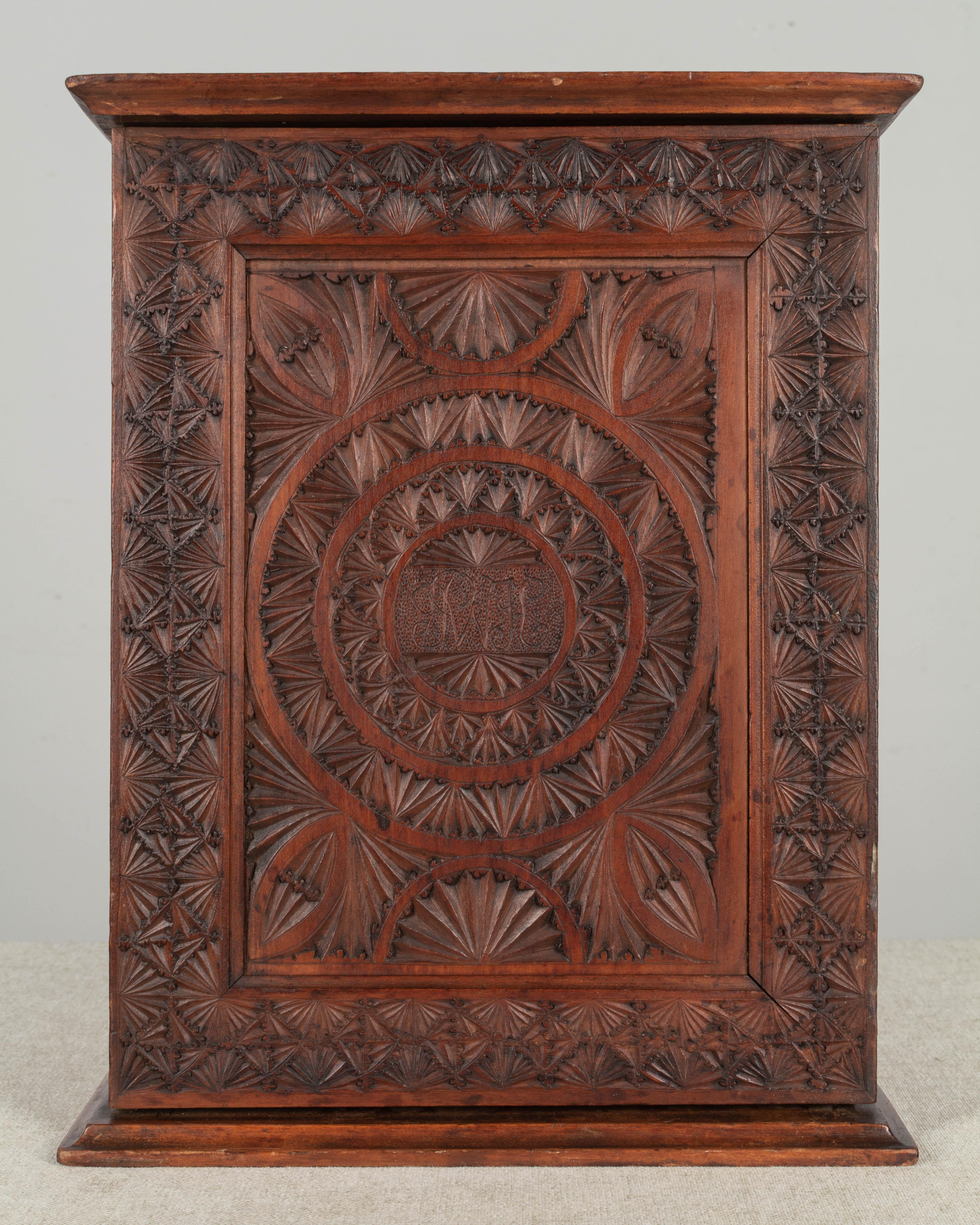 Hand-Carved 19th Century French Carved Wooden Box For Sale
