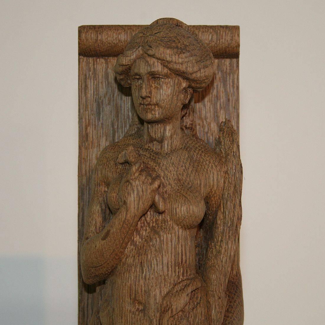 19th Century, French Carved Wooden Female Figure 2