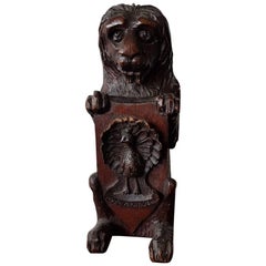 19th Century French Carved Wooden Lion