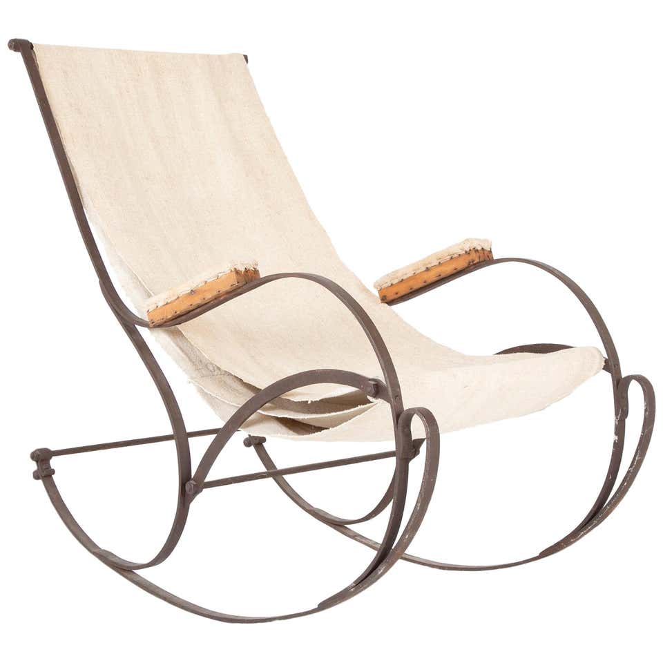 19th Century French Cast Iron and Canvas Rocking Chair at 1stDibs ...