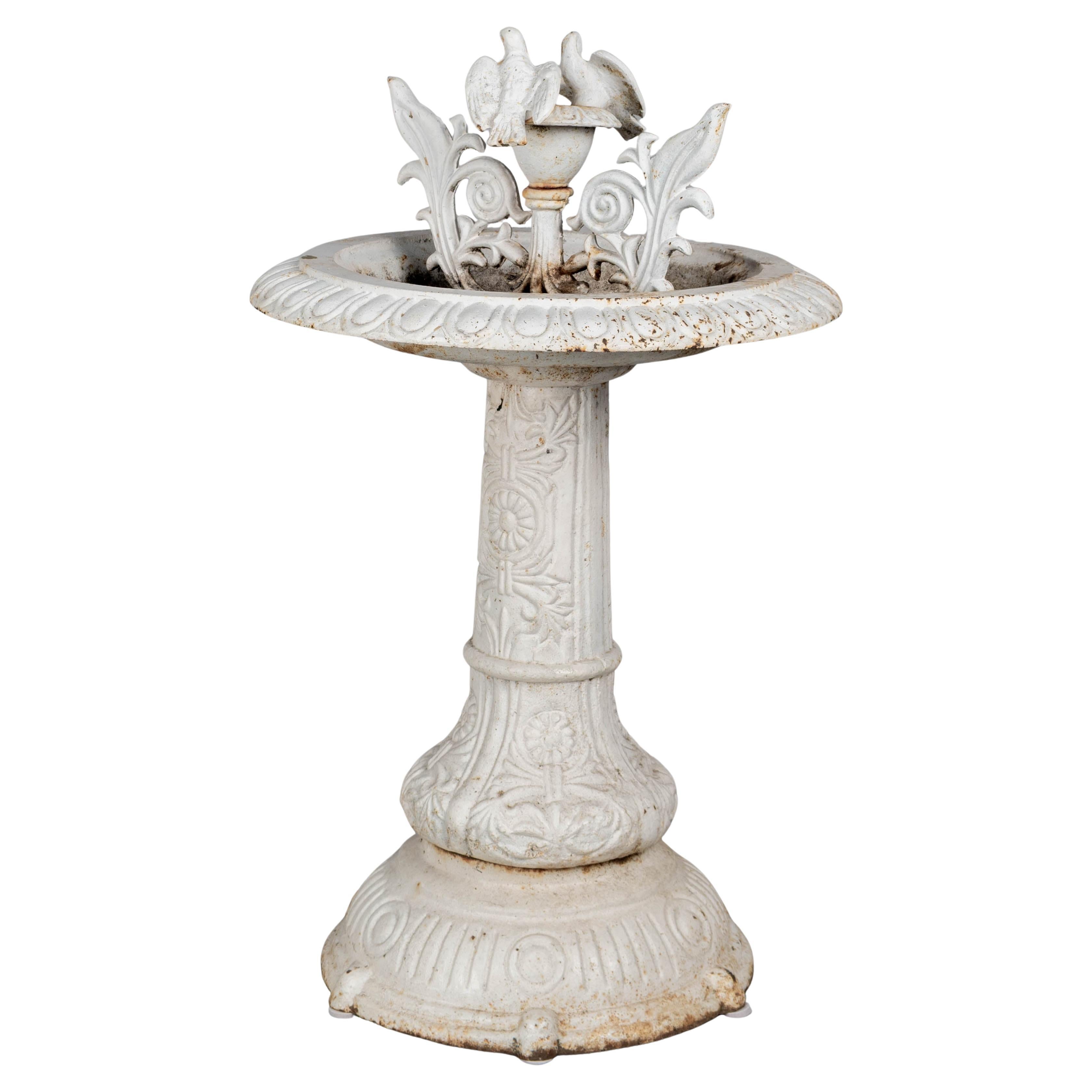 19th Century French Cast Iron Bird Bath