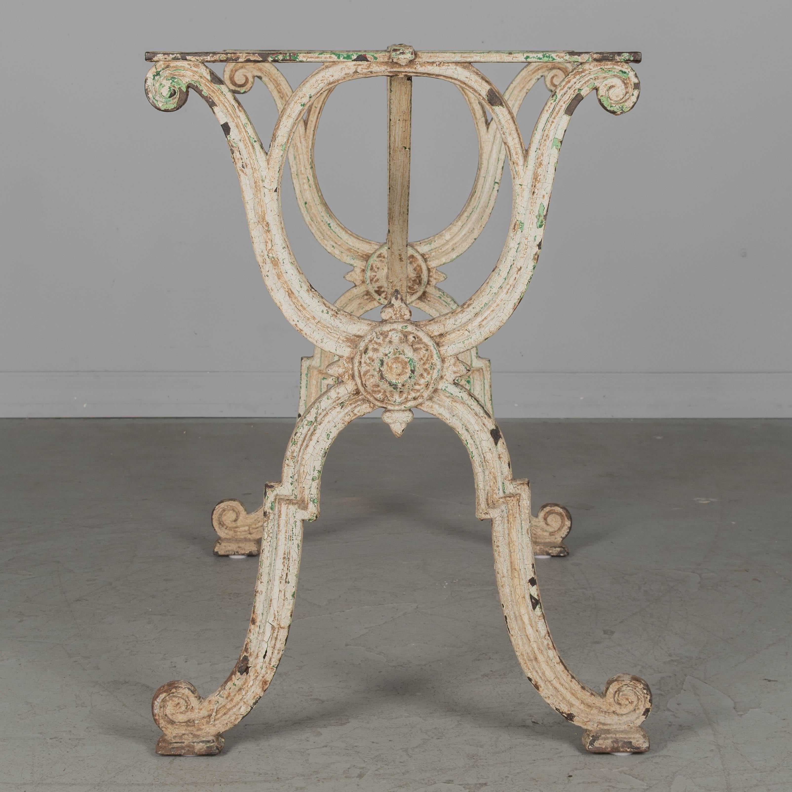 19th Century French Cast Iron Bistro Table Base For Sale 2