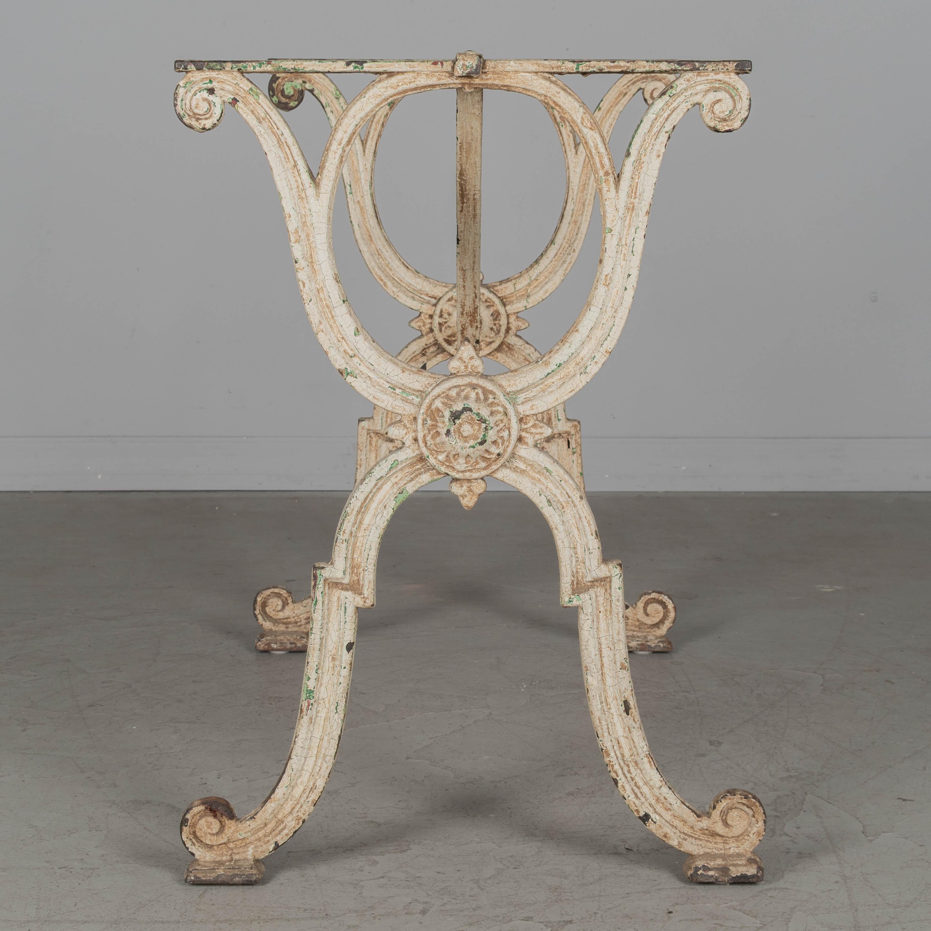 19th Century French Cast Iron Bistro Table Base For Sale 3