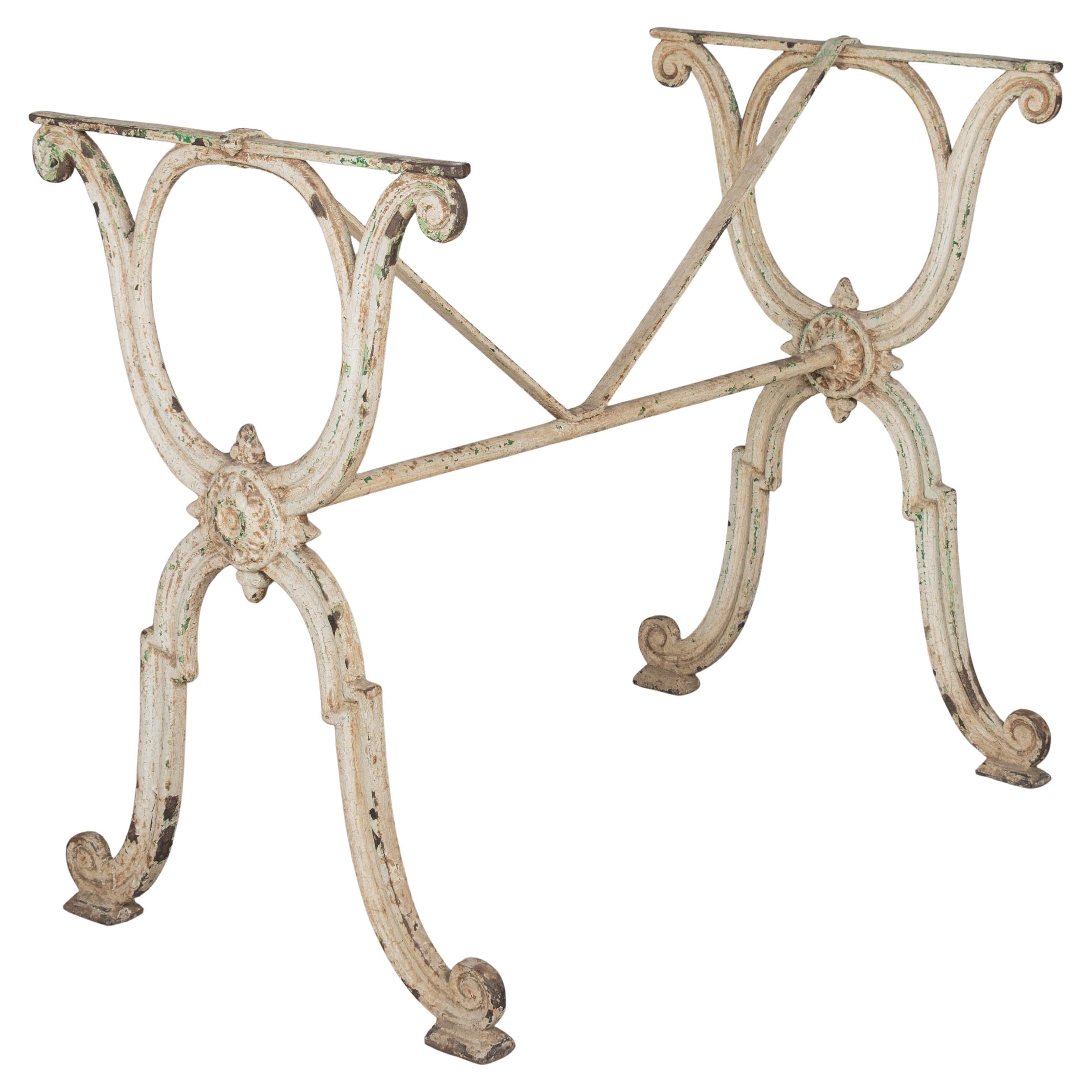 19th Century French Cast Iron Bistro Table Base For Sale