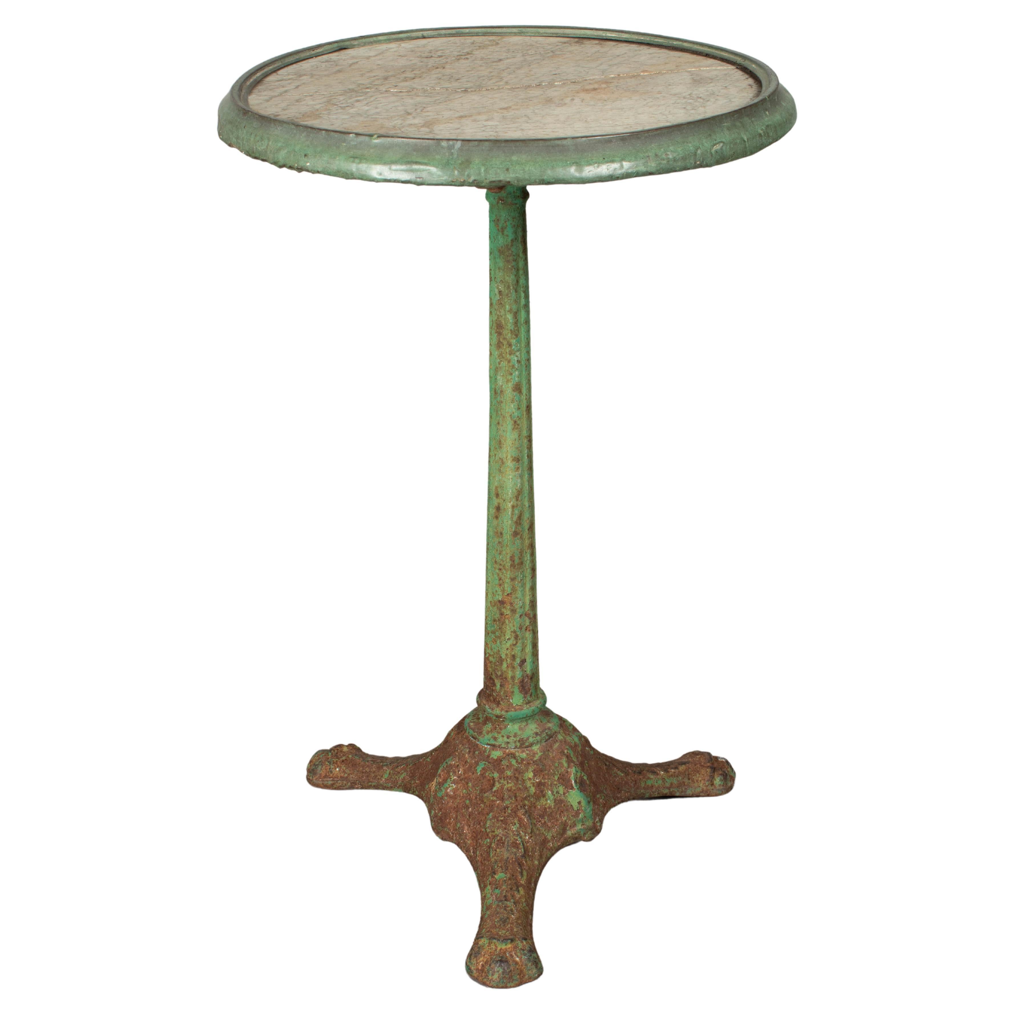 19thc French Marble and Iron Bistro Table at 1stDibs