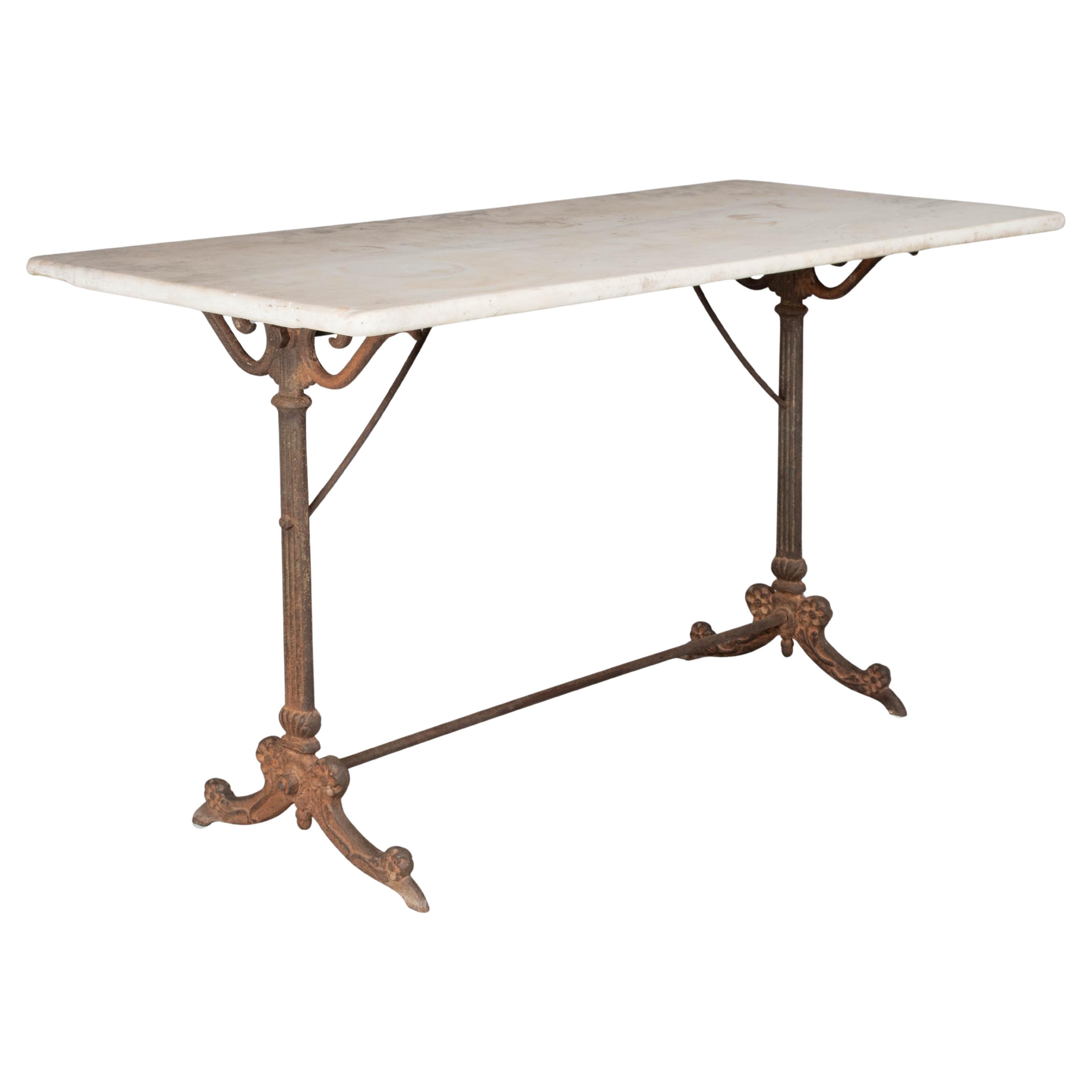 Table de bistrot en fonte française du 19e siècle