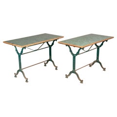 19th Century French Cast Iron Bistro Tables, a Pair