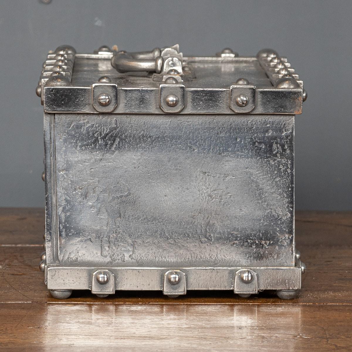 19th Century French Cast Iron Bound Strong Box, circa 1850 1