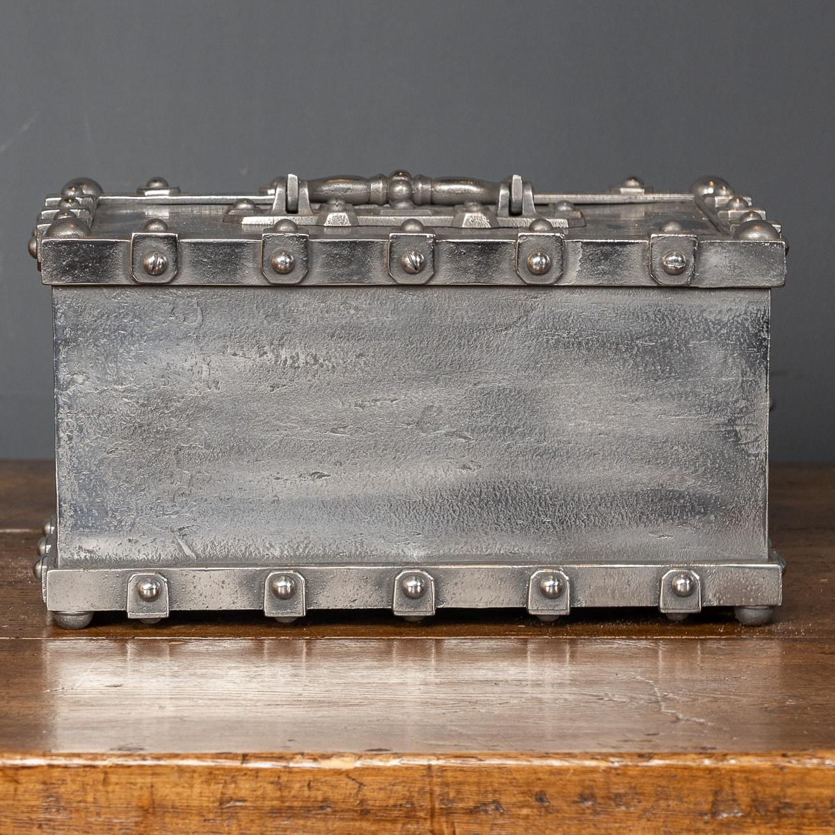 19th Century French Cast Iron Bound Strong Box, circa 1850 2
