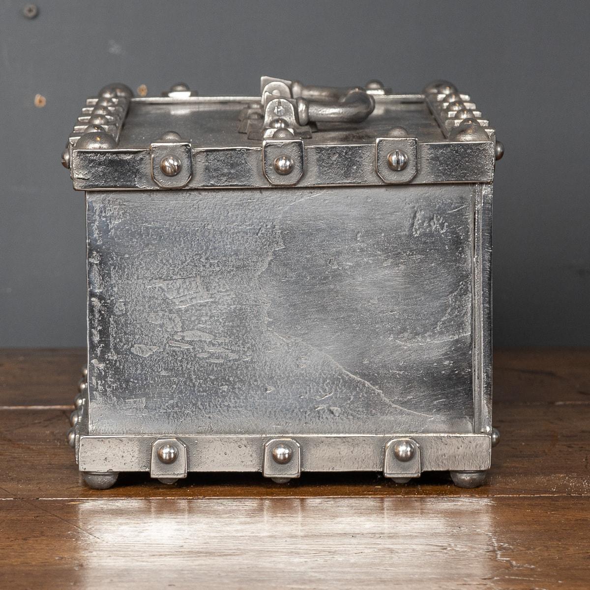 19th Century French Cast Iron Bound Strong Box, circa 1850 3