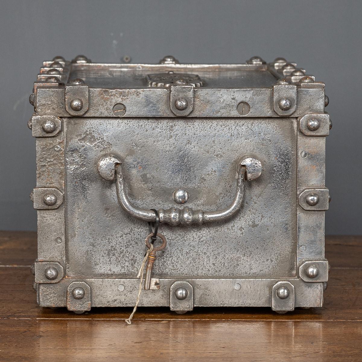19th Century French Cast Iron Bound Strong Box, circa 1880 3
