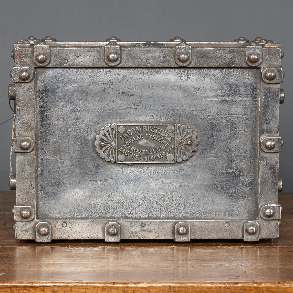 19th Century French Cast Iron Bound Strong Box, circa 1880 4