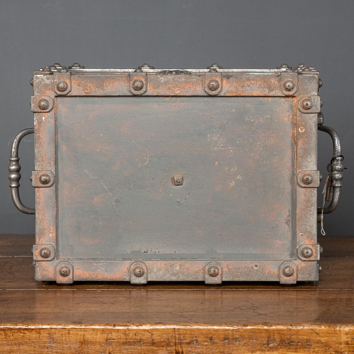 19th Century French Cast Iron Bound Strong Box, circa 1880 5