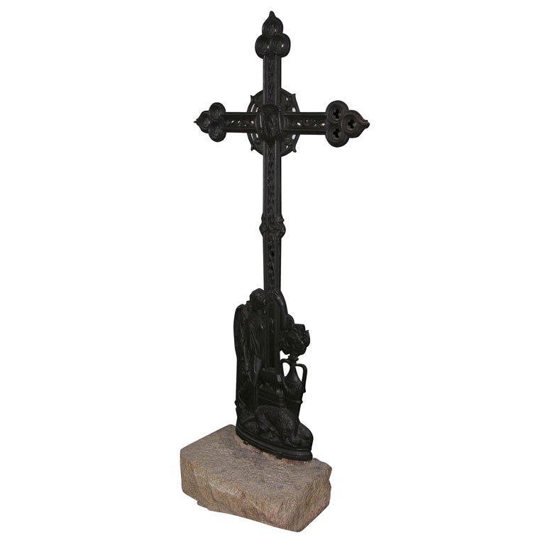 19th Century French Cast-Iron Cross For Sale