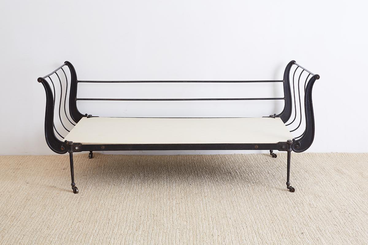 19th Century, French Cast Iron Daybed with Linen 8