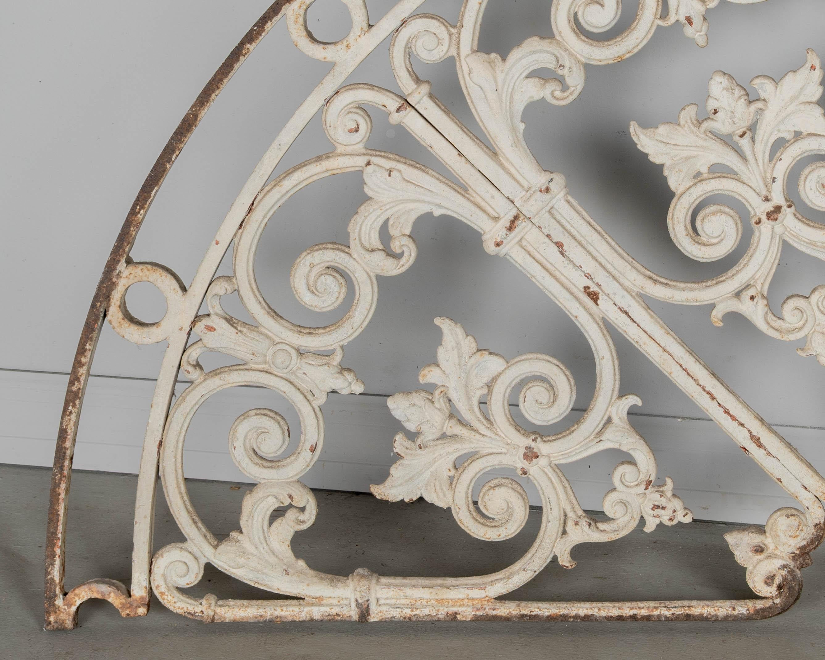 19th Century French Cast Iron Demilune Grille For Sale 1