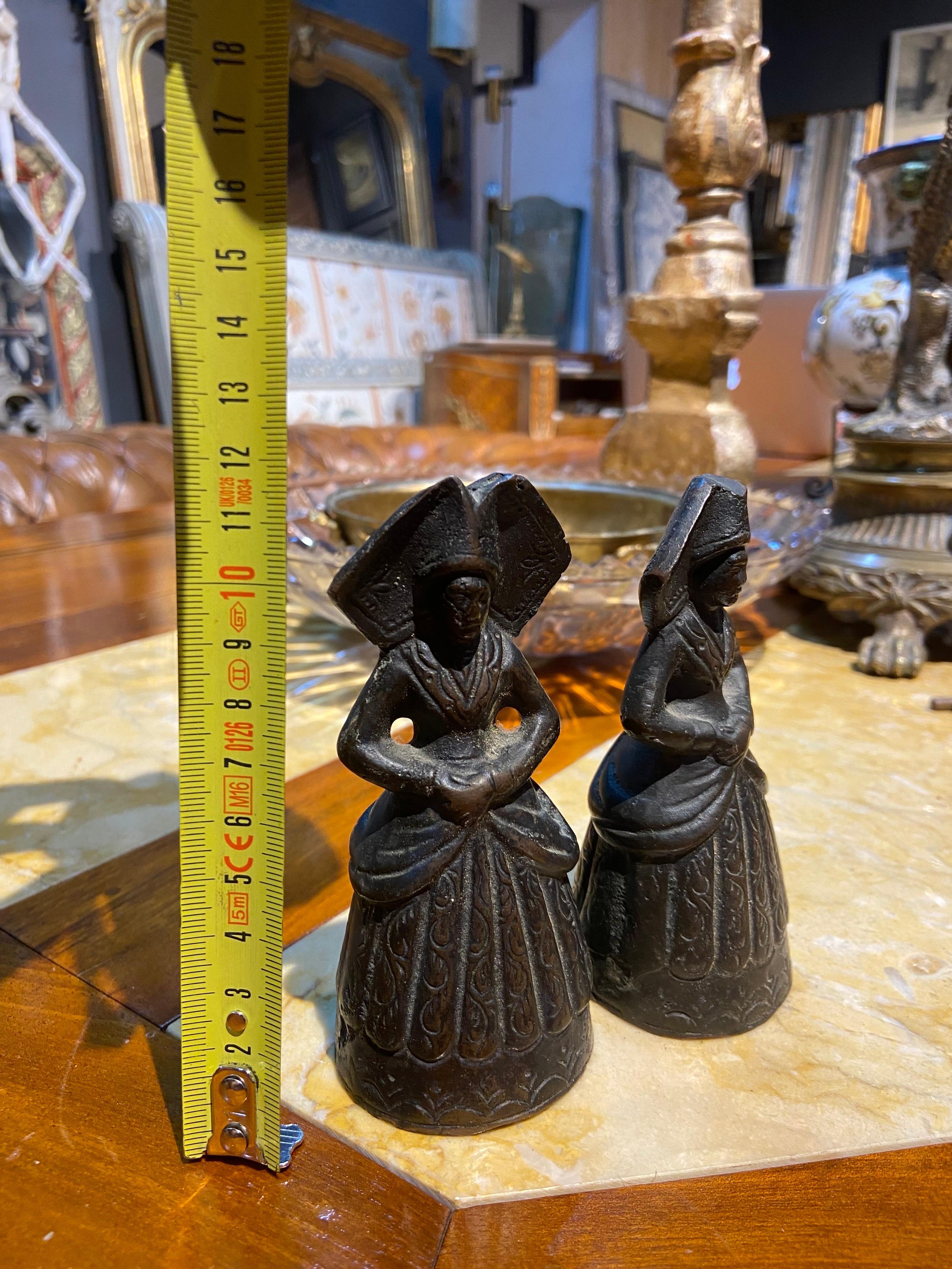 19th Century French Cast Iron Figurative Servant Bells For Sale 2