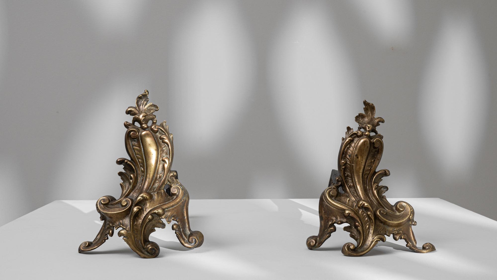 19th Century French Cast Iron Fire Dogs For Sale 2