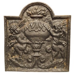 19th Century French Cast Iron Fireback, The Allegory of Winter