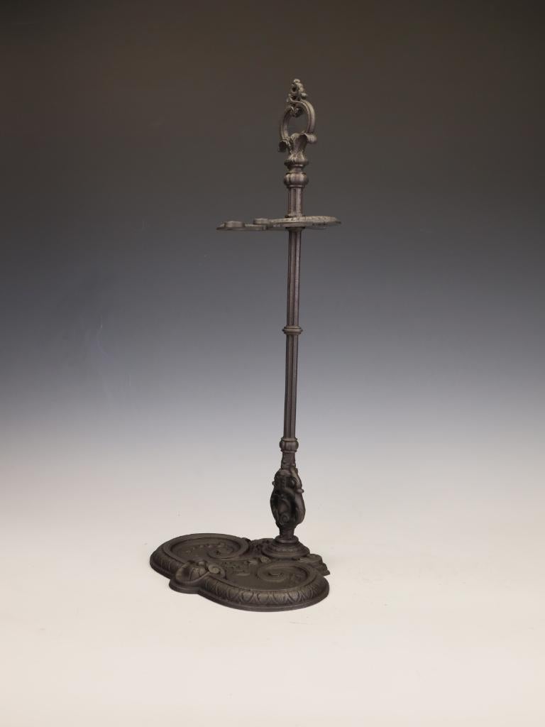 19th Century French Cast Iron Fireside Stick Stand
A highly elegant and exceptionally detailed French cast iron stick stand, dating from the late 19th Century, circa 1880.

Crafted from solid, heavy cast iron, the stand features a tall, commanding