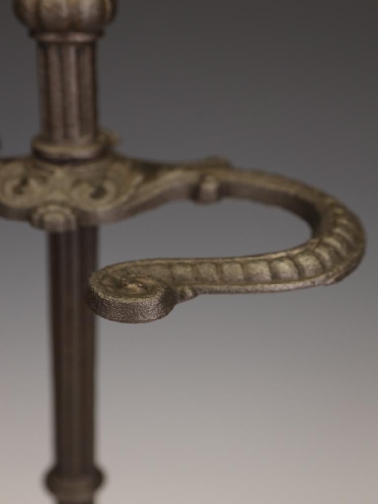 19th Century French Cast Iron Fireside Stick Stand For Sale 5