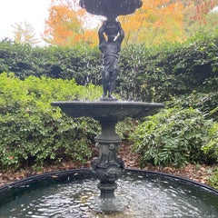 French Cast Iron Two Tiered Fountain with Cherub Baluster, Scalloped Pool