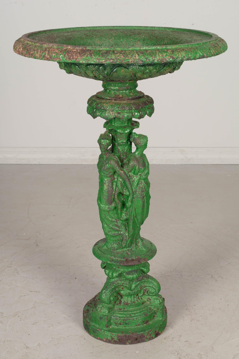 19th Century French Cast Iron Fountain or Bird Bath For Sale at 1stDibs