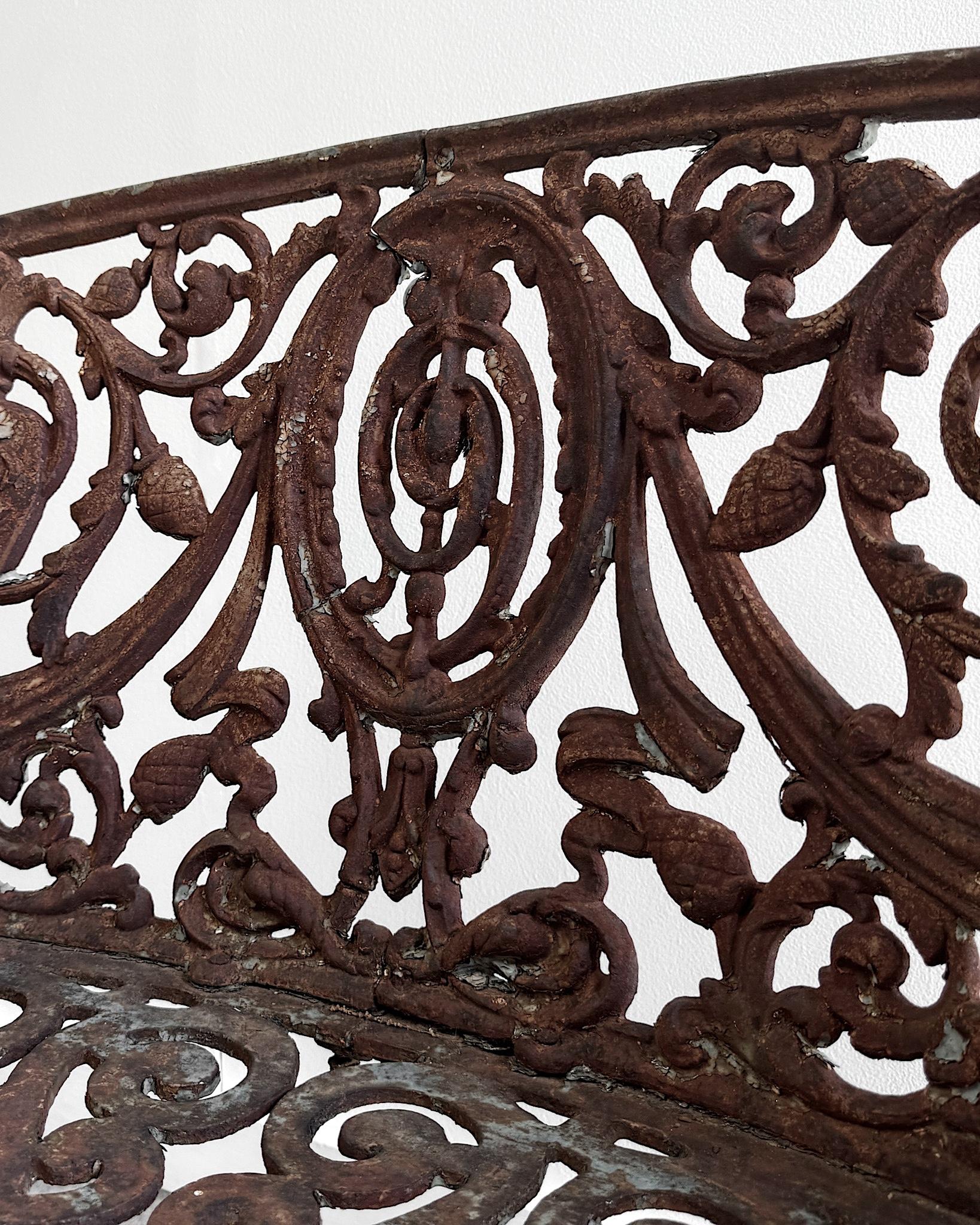 19th Century French Cast Iron Garden Settee For Sale 8