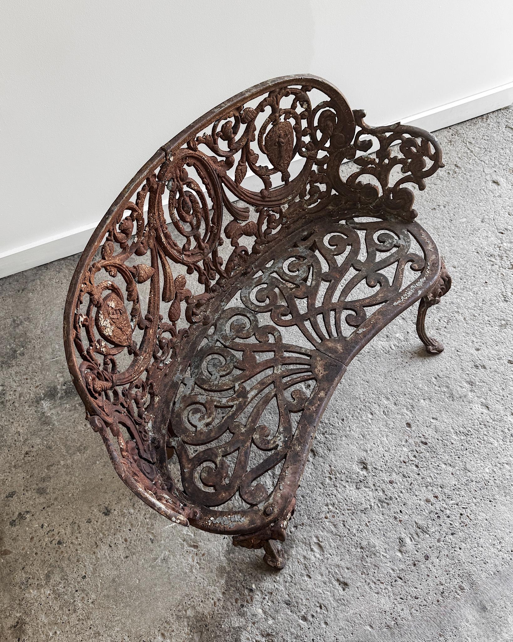 19th Century French Cast Iron Garden Settee For Sale 10