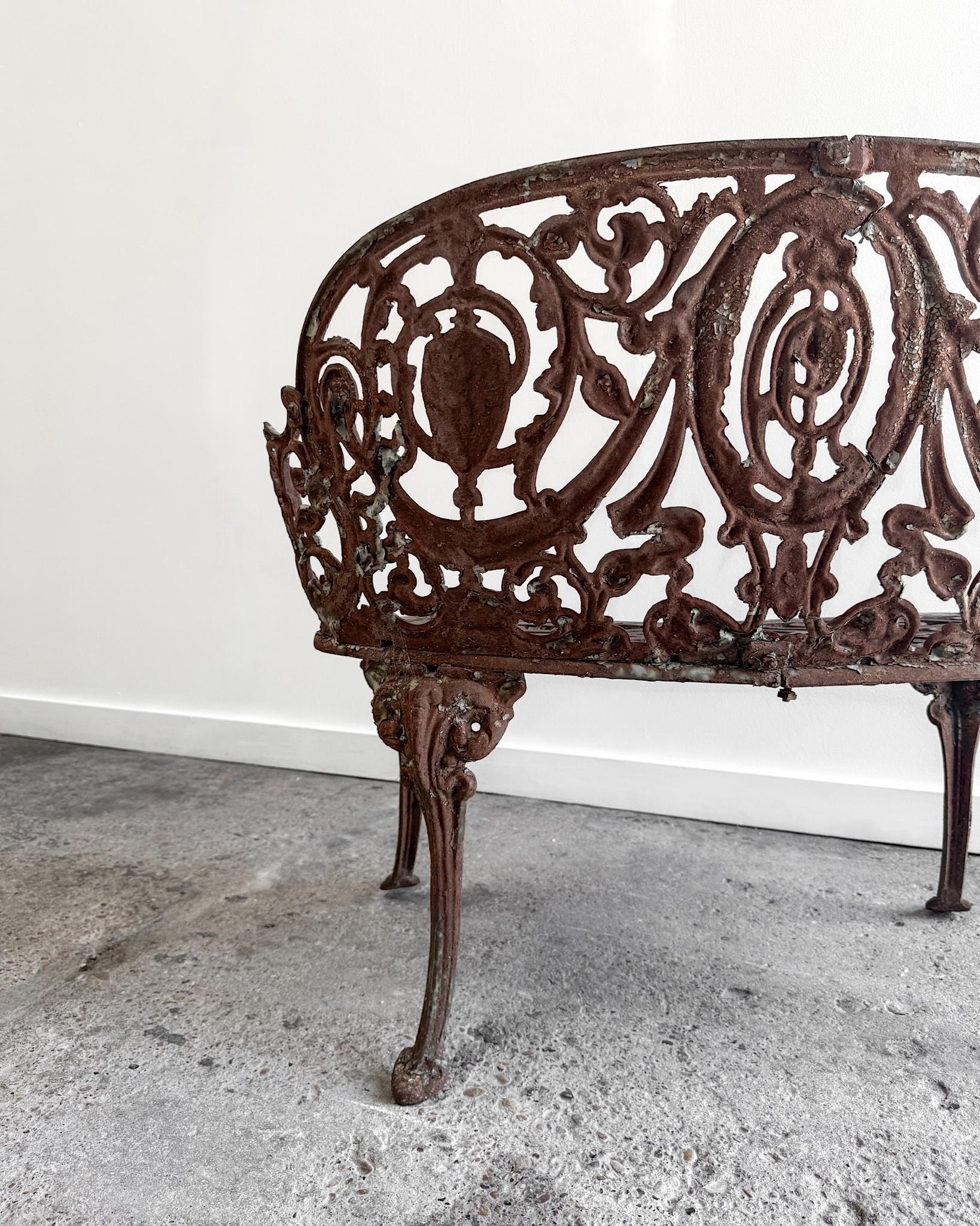 19th Century French Cast Iron Garden Settee For Sale 14