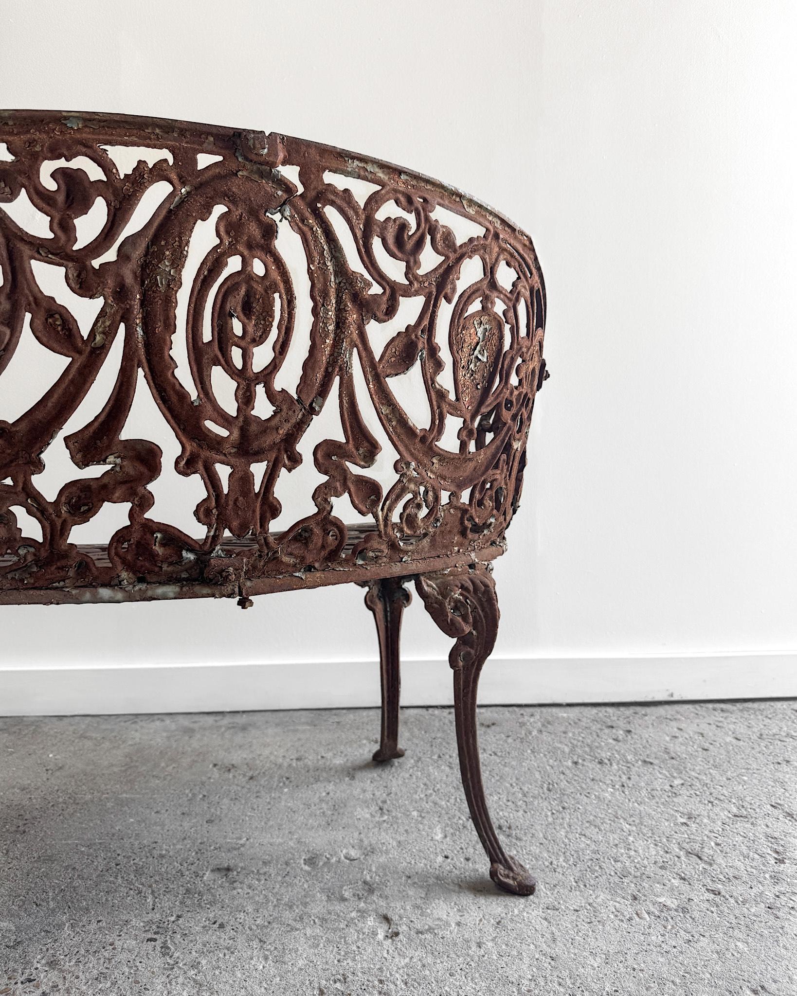 19th Century French Cast Iron Garden Settee For Sale 15