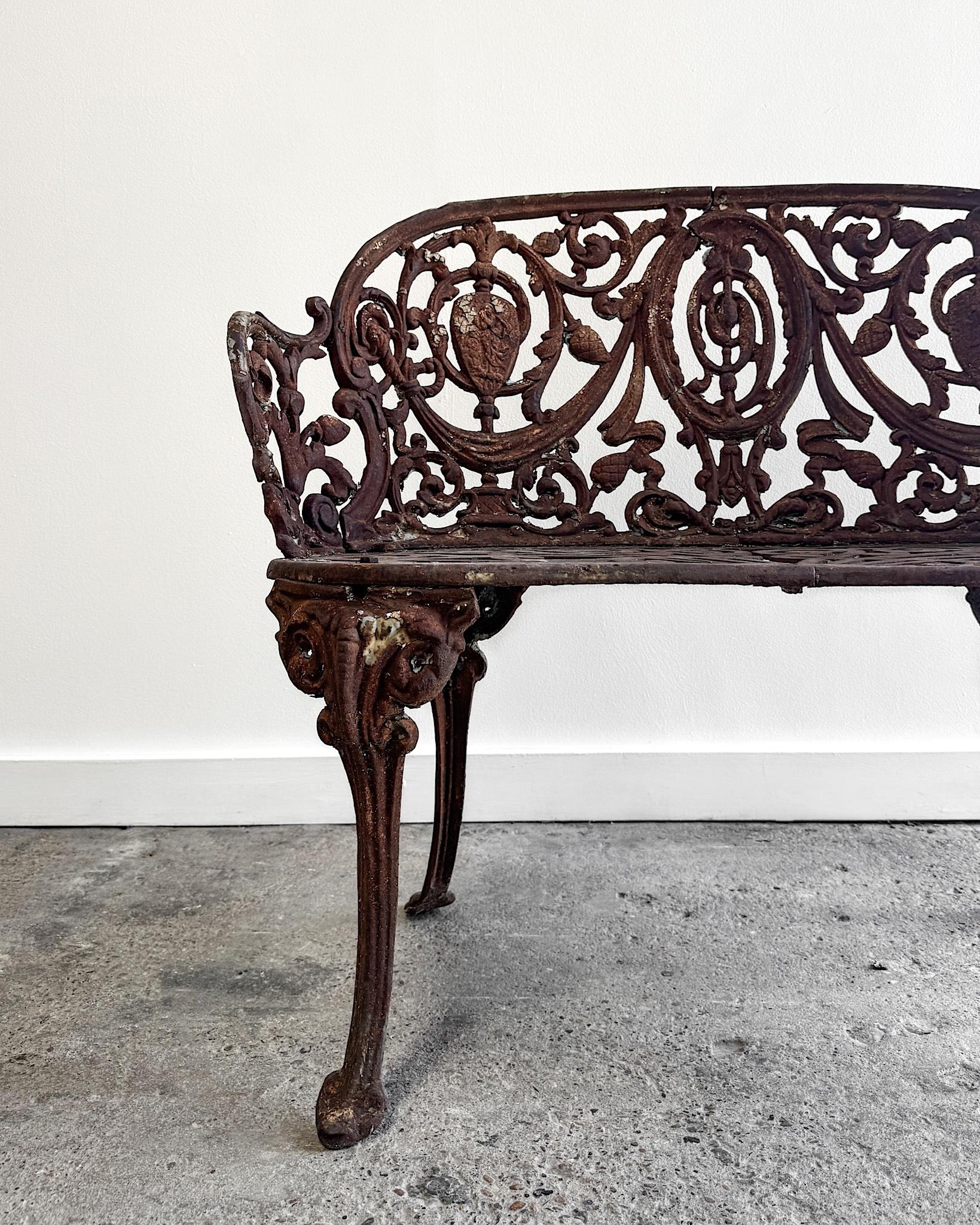 19th Century French Cast Iron Garden Settee For Sale 1