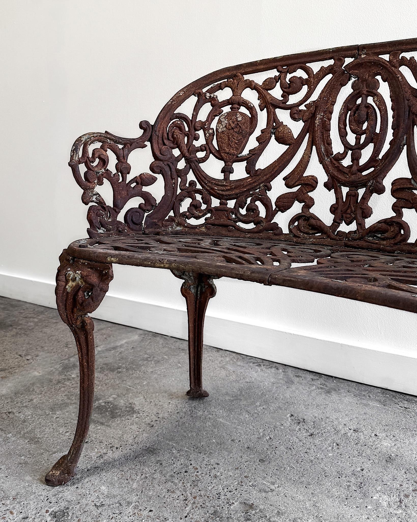 19th Century French Cast Iron Garden Settee For Sale 2
