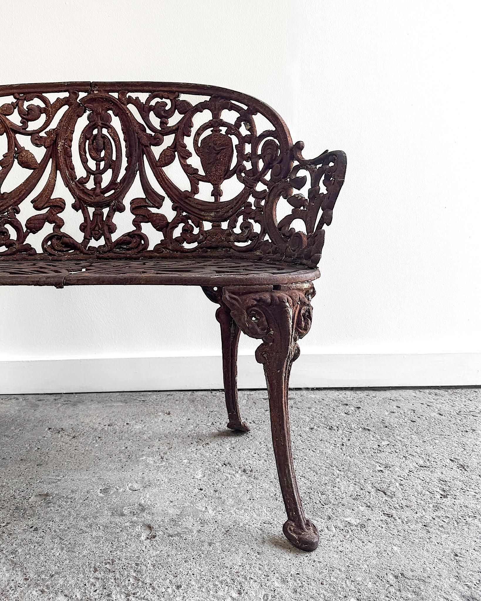 19th Century French Cast Iron Garden Settee For Sale 5