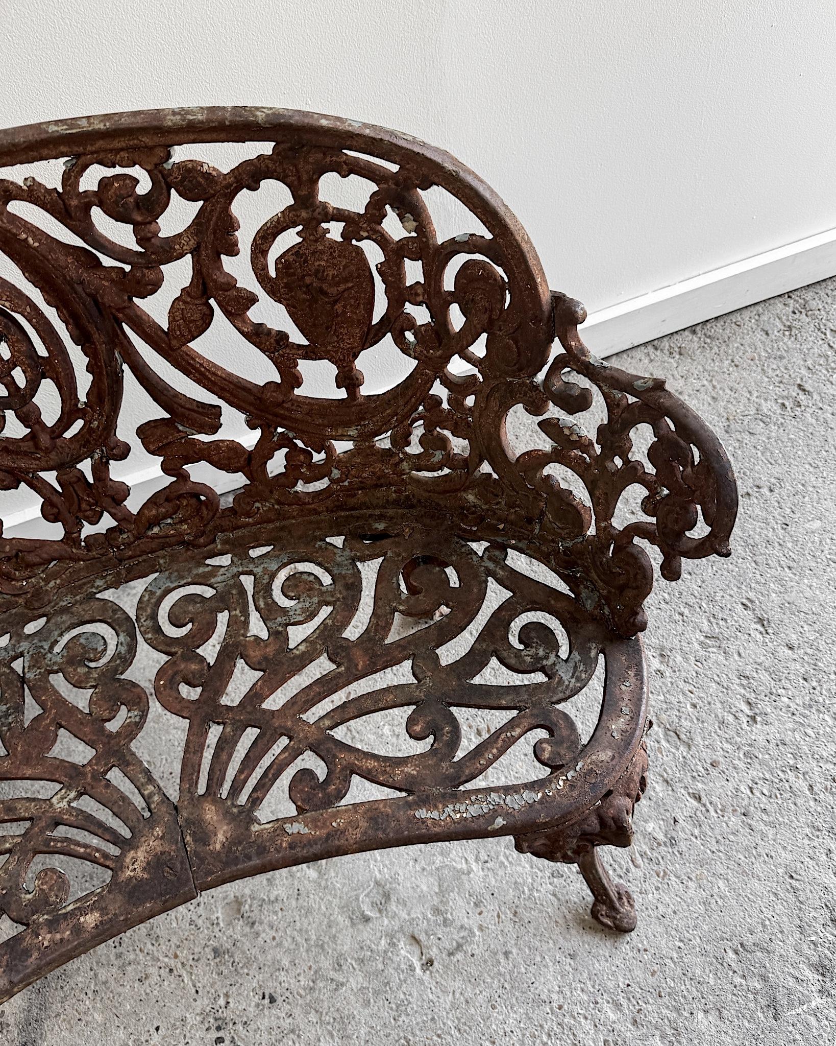 19th Century French Cast Iron Garden Settee For Sale 6