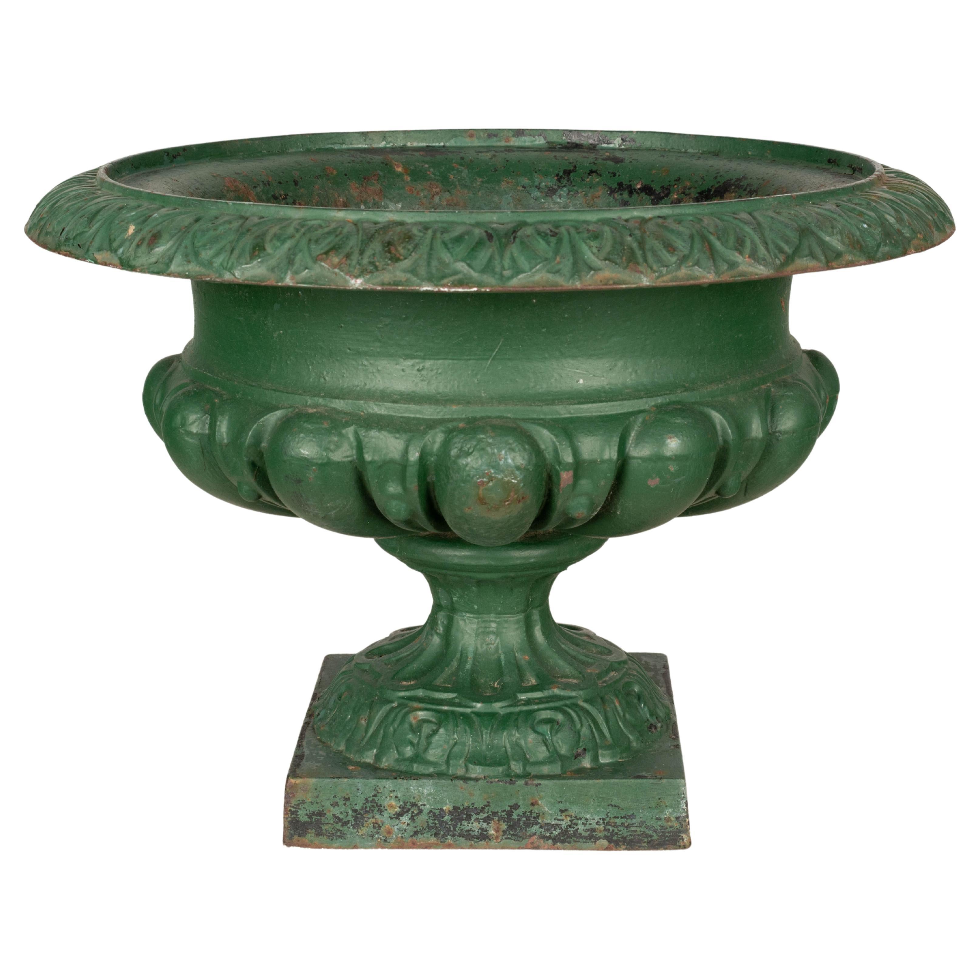 19th Century French Cast Iron Garden Urn