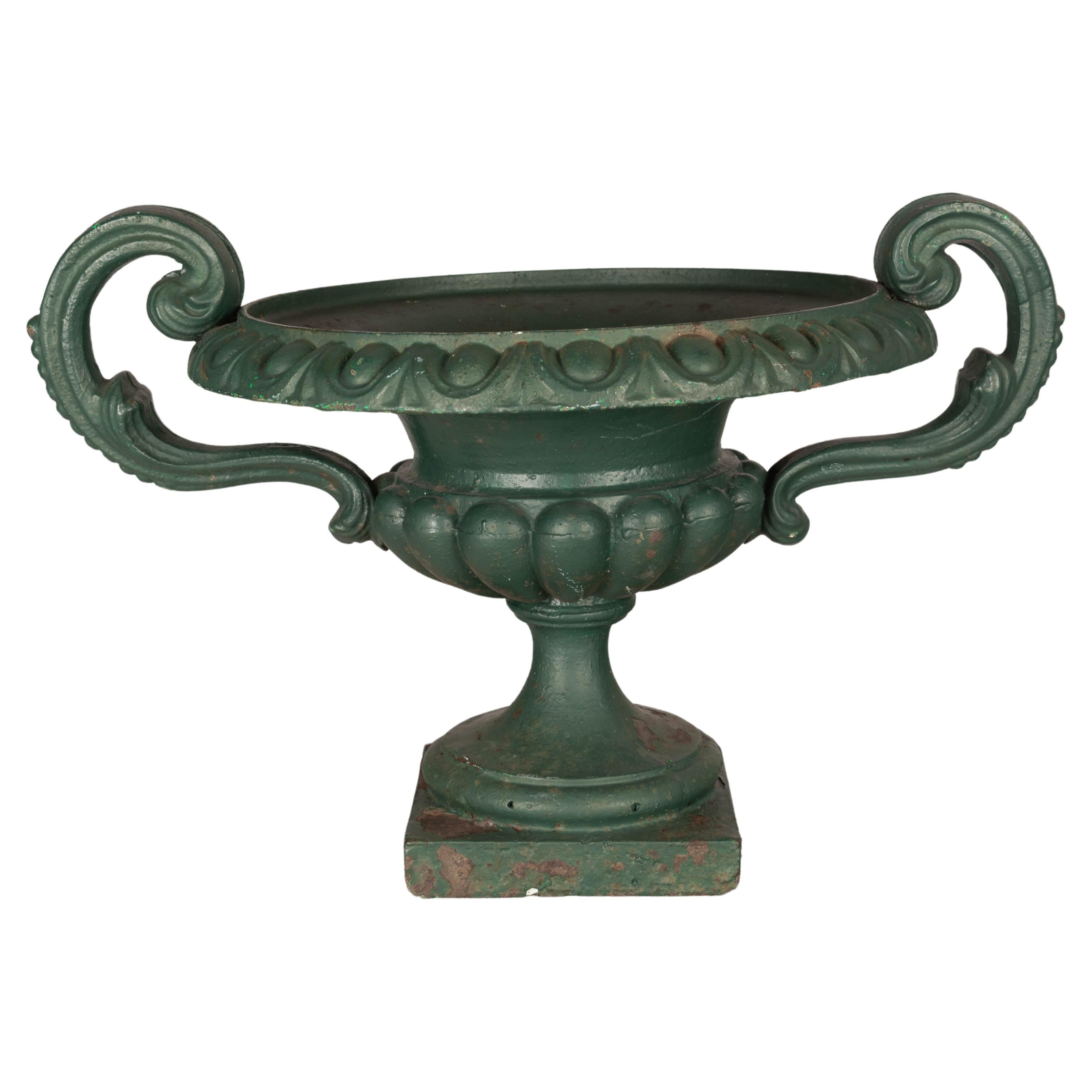 19th Century French Cast Iron Garden Urn For Sale