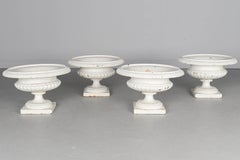 19th Century French Cast Iron Garden Urns, Set of 4