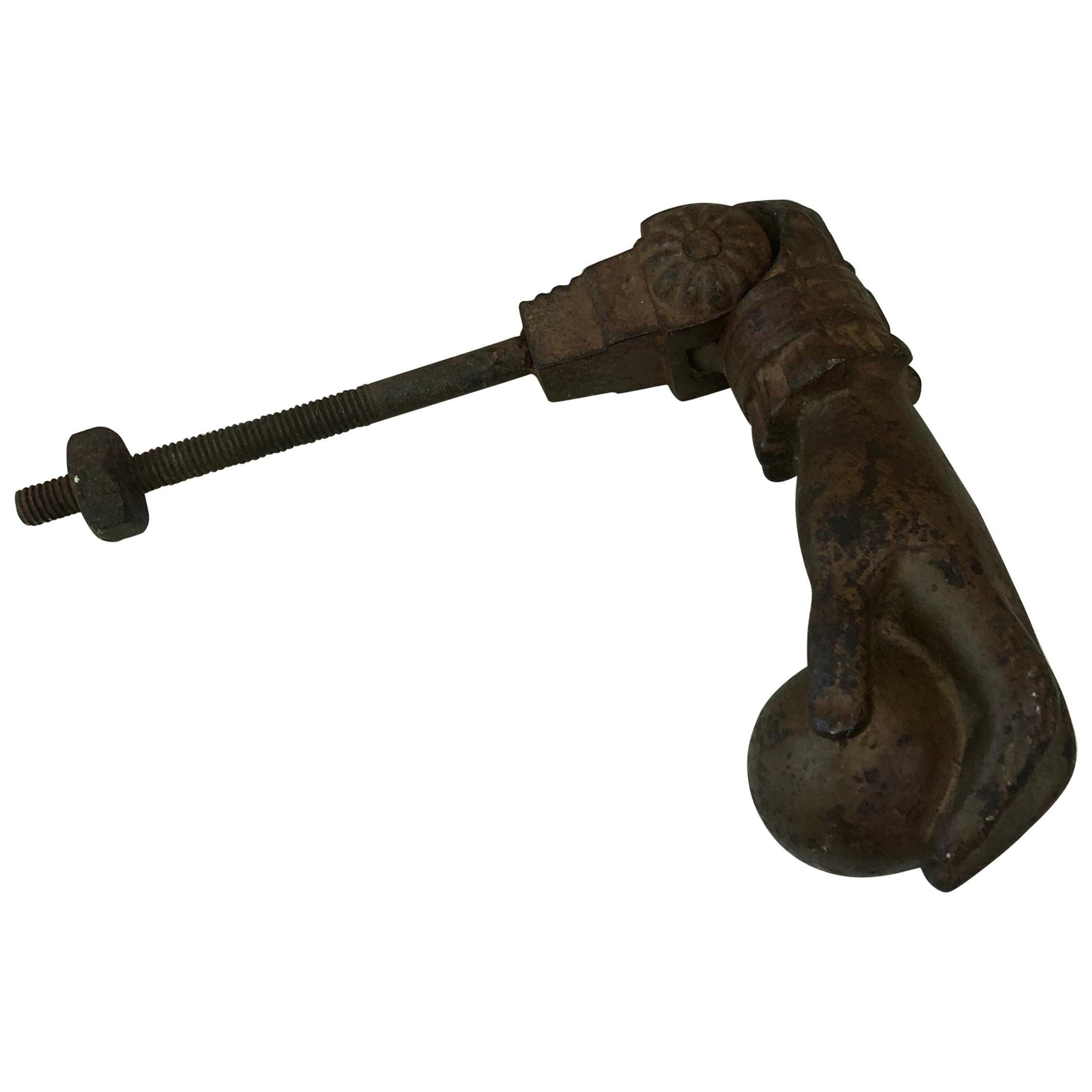 19th Century French Cast Iron Hand Door knocker