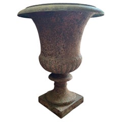 19th century French cast iron Large campana shaped urn